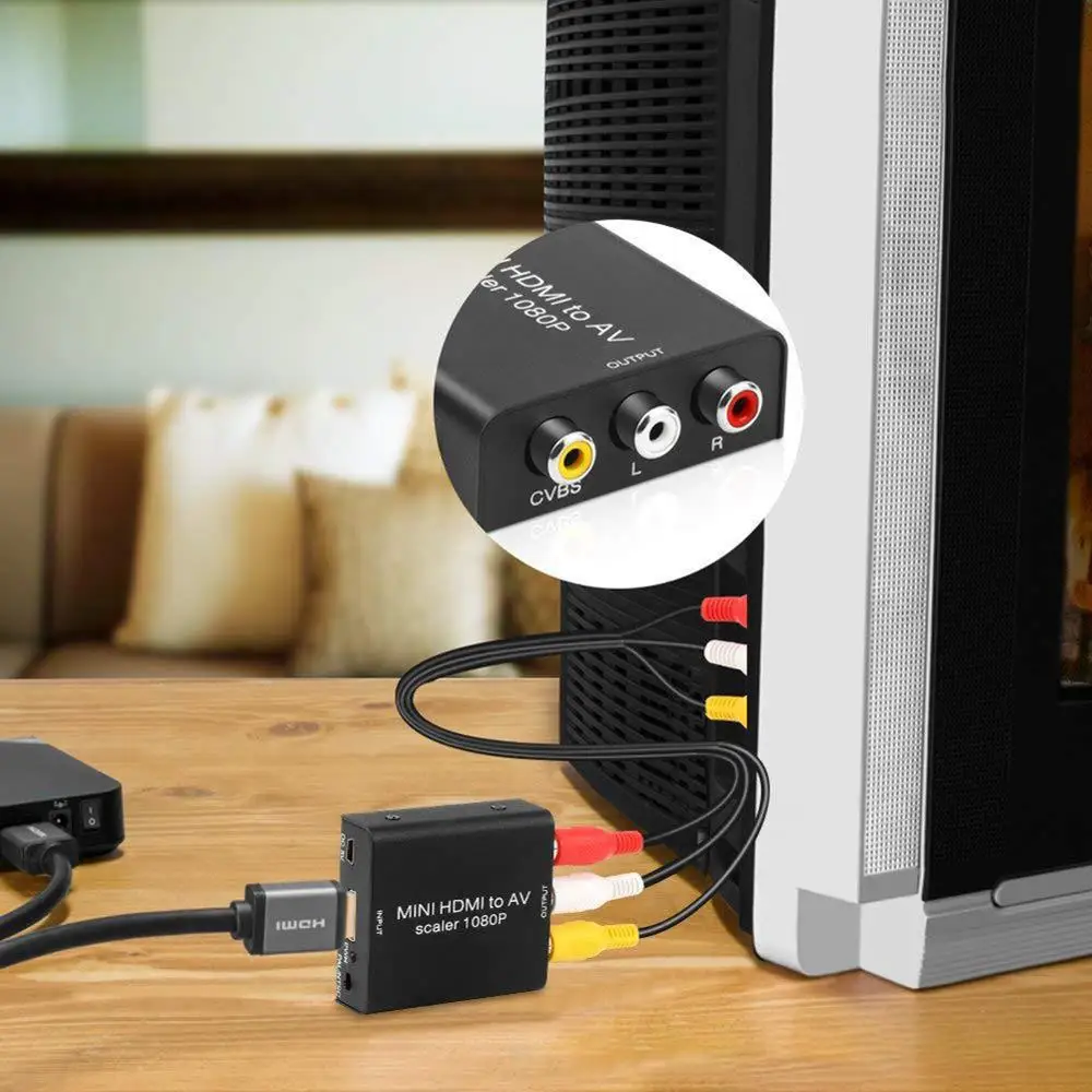 HDMI к аудиоконвертер RCA AV видео и аудио адаптер CVBS/AV преобразователь сигнала для