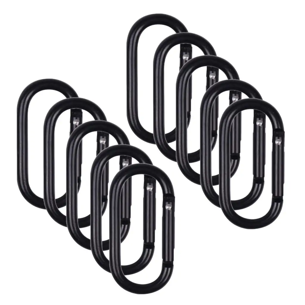 

10pcs Light Carabiner Clip 2" Aluminum Alloy D-Ring Keychain Carabiners Clip Set for Outdoor Camping Backpack Bottle Holder