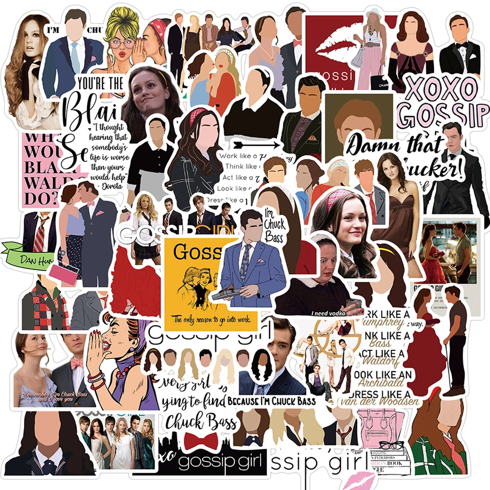 

10/30/50PCS TV Show Gossip Girl Stickers Aesthetic Laptop Guitar Water Bottle Waterproof Graffiti Decal Sticker Packs Kid Toy