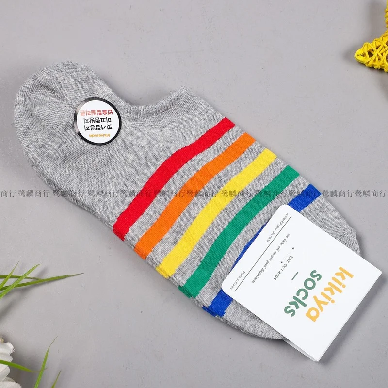 

Cartoon Women Socks Rainbow Cotton Sock Lovely Ladies Colorful Unisex Ankle Casual Sox Girls Soft Spring Summer Trendy Skarpetki