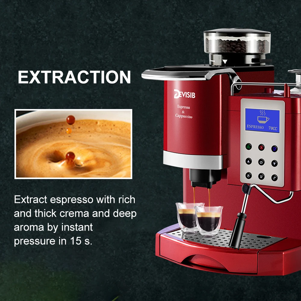Кофемашина DEVISIB Express Barista с коническими заусенцами устройство для подогрева