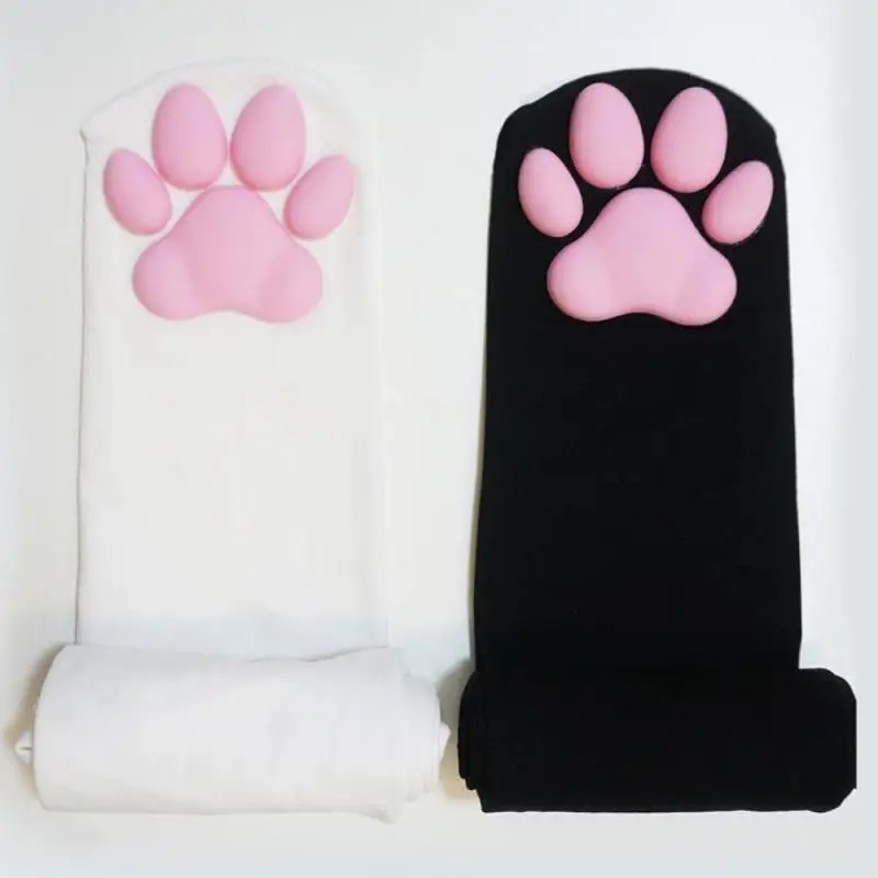 

Girls Cat Paw Socks Over Knee Thigh Stockings Female Cute Cosplay New Long ToeBeanies Pawpads Cotton Socks for Girls Women Gift