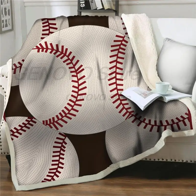 

Decke Baseball 3D Fleece Decke Verdicken Warme Weiche Flanell Sherpa Decken Sofa Bettwäsche Bettdecke einfach waschen quilts abd