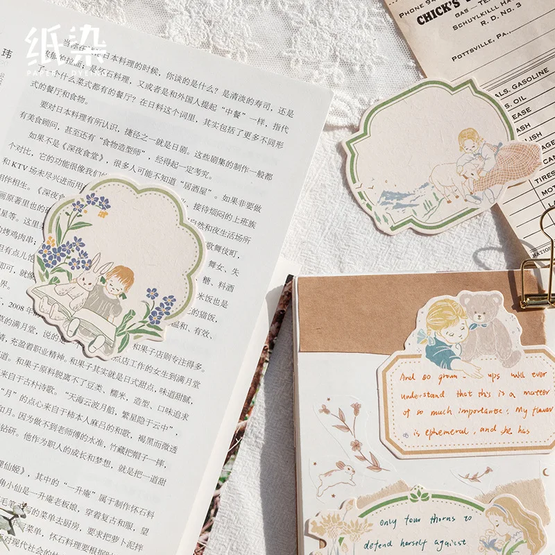 30 шт./компл. винтажный блокнот Ретро стиль для девушек с узором в виде границы