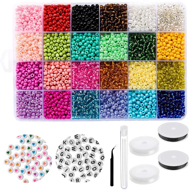 6/0 стеклянный бисер 6000 шт маленький пони в стекле с буквенным алфавитом коробке