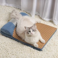 2021 new cute pet litter mat with pillow pet sofa cushion cat nest washable cat dog mat comfortable cat pet bed