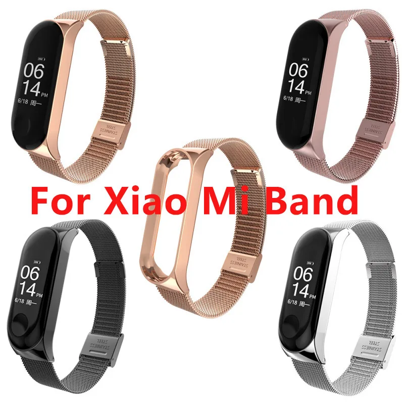 Браслет из нержавеющей стали для Xiaomi Band 4 и 3 металлический мужчин