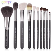 docolor makeup brushes 10pcs natural hair foundation face powder blush eye shadows makeup brush special price for 11 11