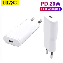 URVNS Mini 20W Fast Charger EU Plug, Ultra Compact PD USB C Wall Charger for iPhone 12/Mini/Pro Max, AirPods Pro, Samsung, Pixel