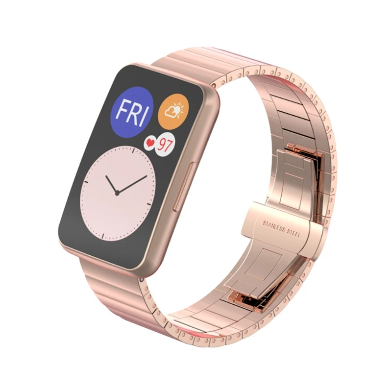 Stainless Steel Strap Wristband Watch Band Wrist Strap For-Huawei Watch Fit Smart Wristband Accessories