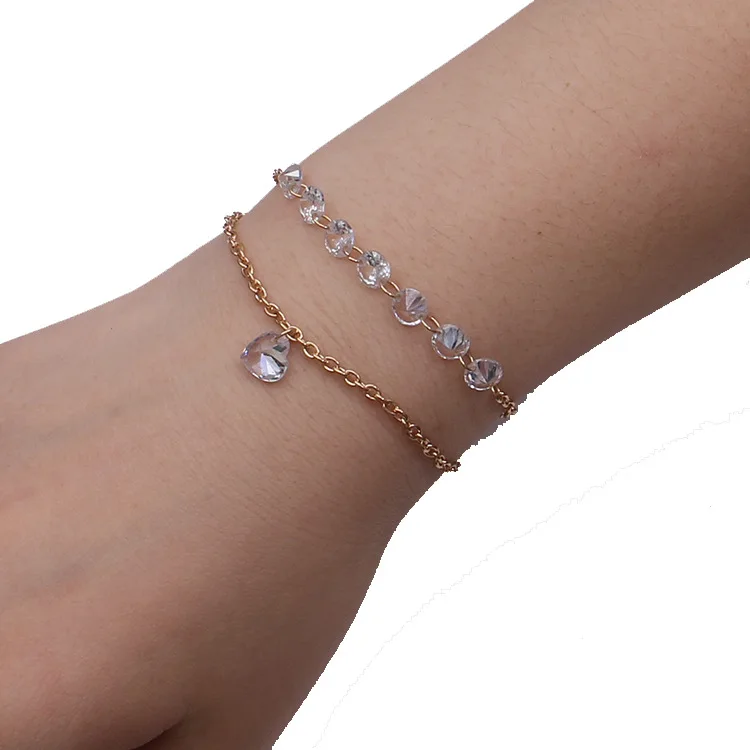 Новый модный Индивидуальный двойной браслет персикового сердца в Европе и с