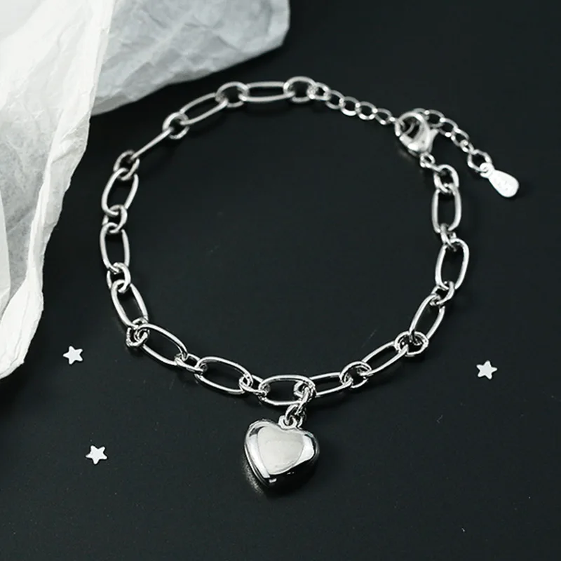 

Женский браслет из серебра 925 пробы в форме сердца sl036