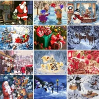 photocustom acylic paints by numbers scenery kits for home decors by numbers christmas on canvas wall art gift painting