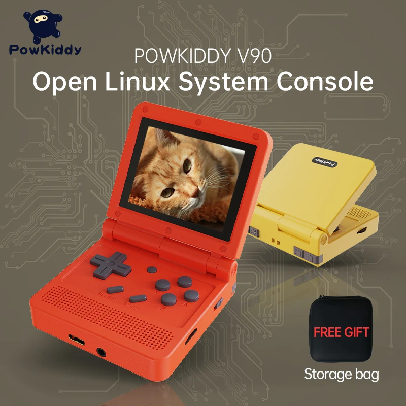 POWKIDDY V90 3 дюймовая пленка IPS Экран Флип портативные игровые консоли Двойной