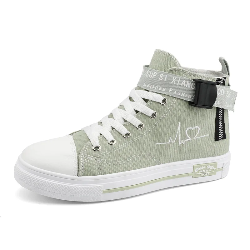 

Sports shoes fashion women's breathable canvas shoes flat shoes high-top 2021 spring vulcanized shoes casualbreathablemen'sshoes