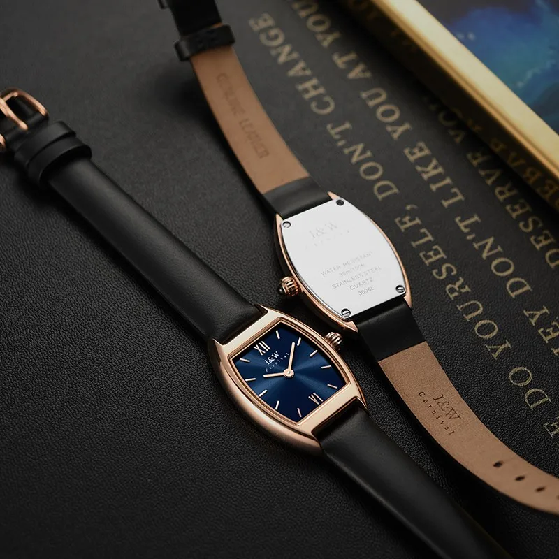 

I&W fashion Women Watches Swiss Movement Women's Watches Quartz Watch Waterproof Simple Clock Sapphire Tonneau Wristwatch Girl