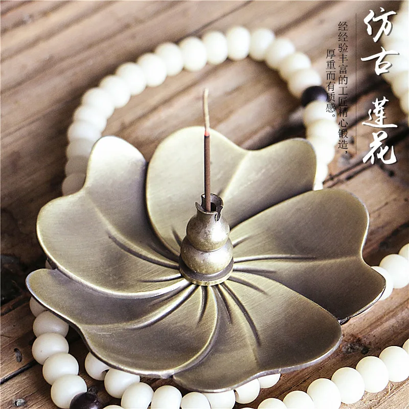 Античный держатель для благовоний медный палочки горелка Лотос