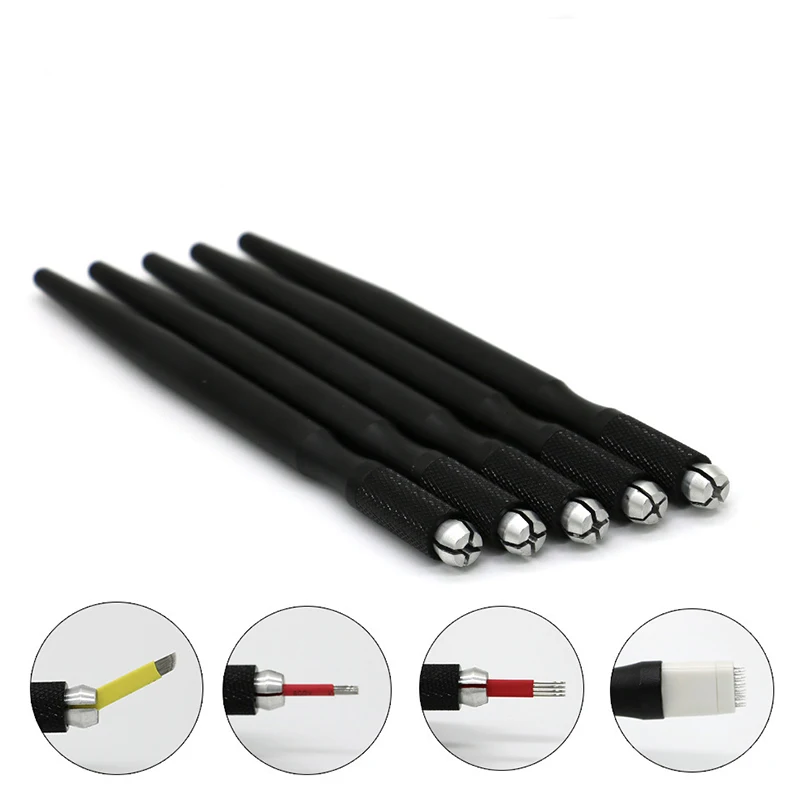 

25 pcs Round Flex Needle Lock-Pin Device Manual Permanent Makeup Embroidered Eyebrow Tattoo Pen Tebori Microblading Pen