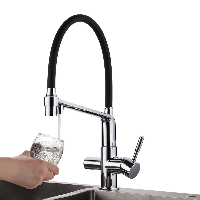 Смеситель Gappo с фильтром для воды, система питьевой воды, кухонный смеситель на бортике, смеситель для холодной и горячей воды с одним отверстием, латунный кухонный смеситель - Цвет: G4398-7