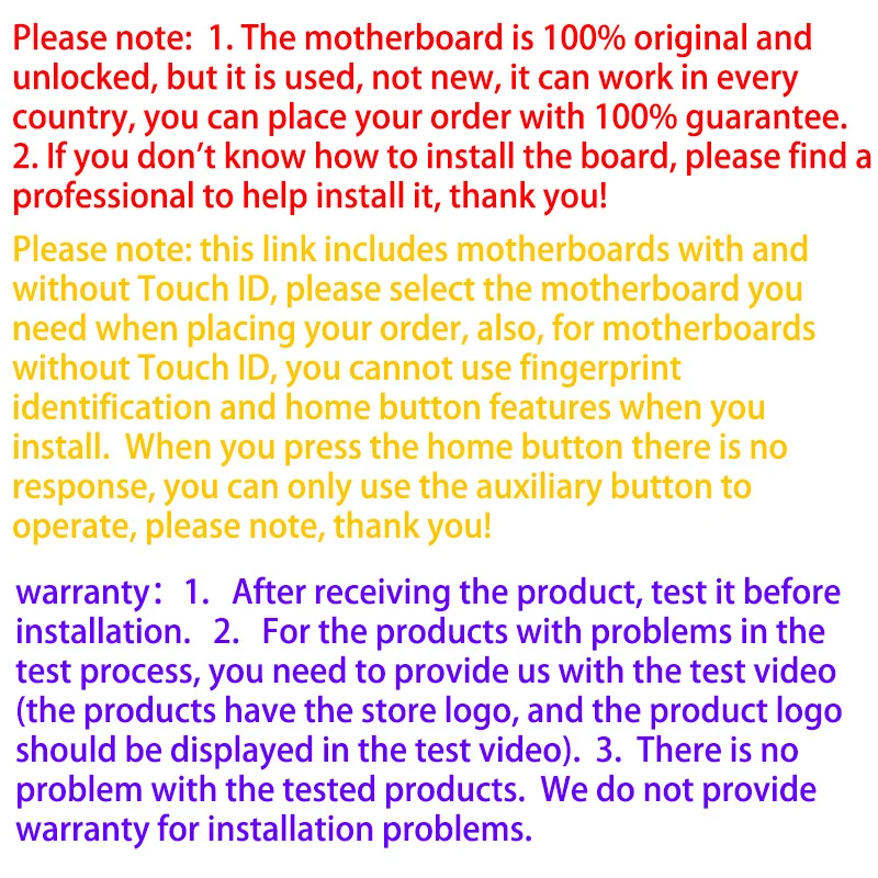 100%Original For iPhone 6 6p Factory Unlocked Motherboard iPhone6 Plus 6S logic board mainboard NO Touch ID cases | Мобильные