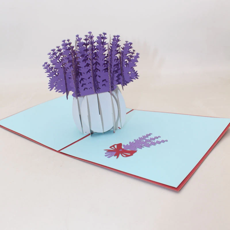 3D Ручная работа фиолетовая фотобумага поздравительная открытка для детей день