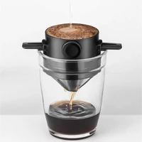 foldable coffee filter for office home travelling portable drip coffee maker stainless steel reusable pour over coffee dripper