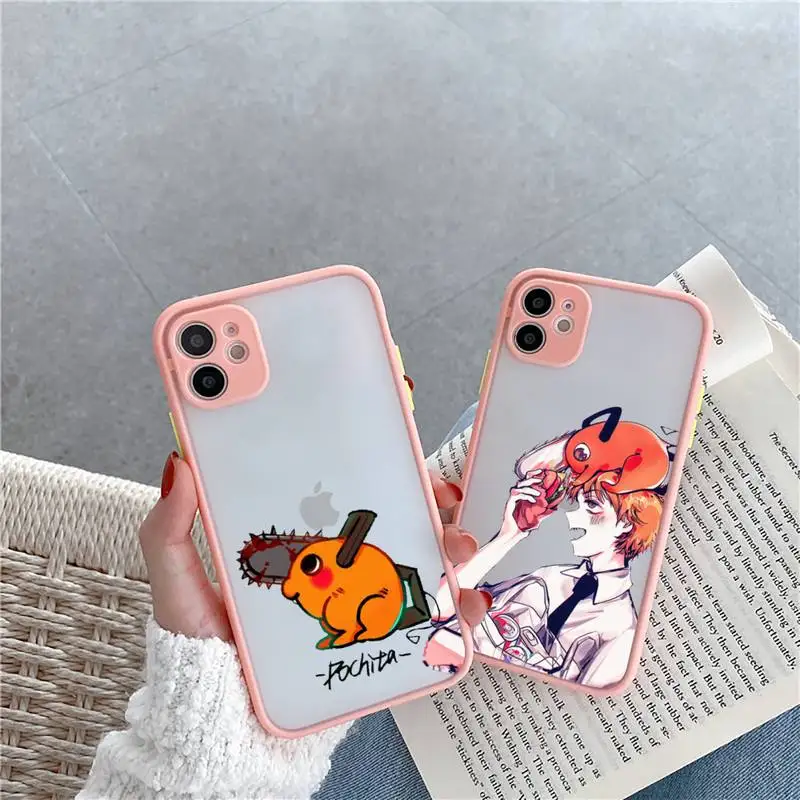 

Chainsaw Man Anime Cartoon Phone Case matte transparent For iphone 7 8 11 12 13 plus mini x xs xr pro max cover