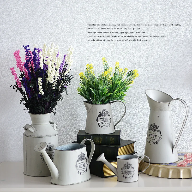 Французский идиллический Железный цветочный горшок украшение для гостиной