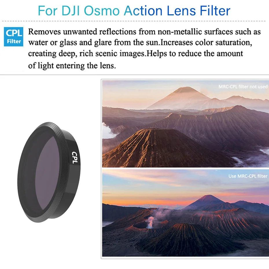 Для DJI Osmo фильтр для экшн-камеры UV/CPL/ND 8 16 32 64/натуральный Ночной объектив Фильтры комплект для Osmo аксессуары для действий быстрая установка