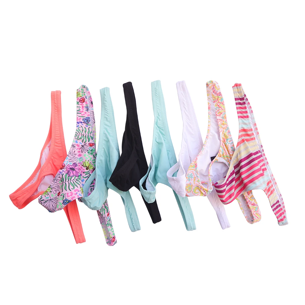 Для женщин Плавки бикини дно черный розовый стринги Трусы сексуальный купальник