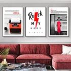 Красная Минималистичная картина с буквами в скандинавском стиле домашний декор холст картина настенное искусство абстрактные постеры и принты велосипед поезд для спальни
