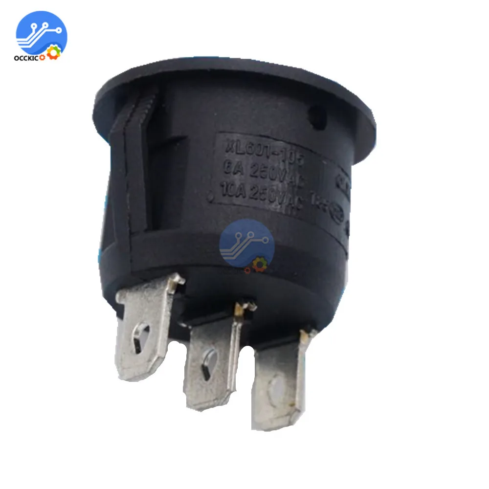 5 шт. мини круглый черный 3-контактный переключатель SPDT вкл./ВЫКЛ. Тумблер для