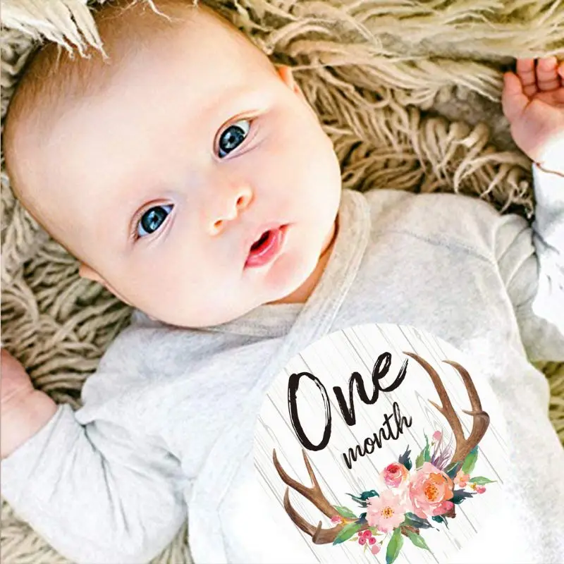 Первый год ежемесячный этап фотосъемки детские наклейки на живот 1 12 месяцев