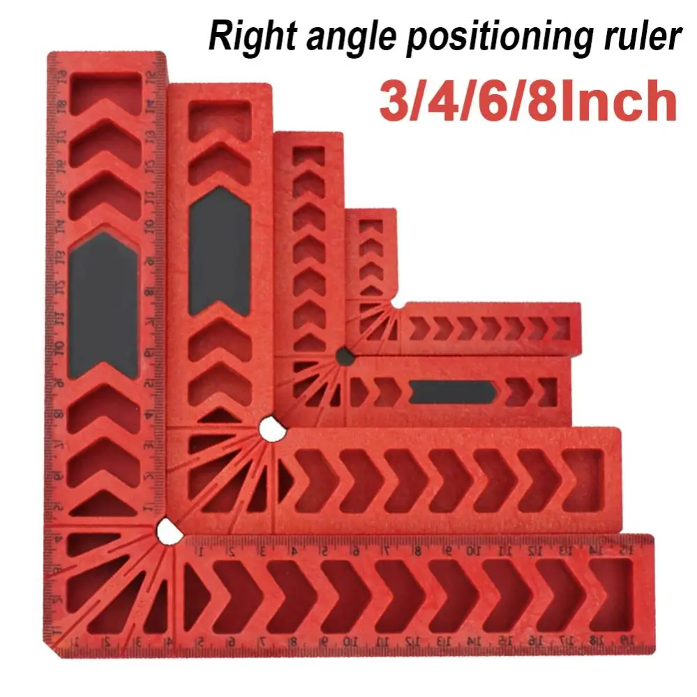 

90 Degree Right Angle Auxiliary Positioner 3 / 4 / 6 / 8 Inch Woodworking Tool Plastic Square Angle Ruler Fixer