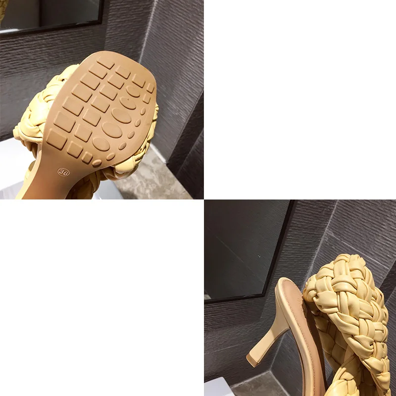 

Women Heels Shoes Sandals 2021 Summer Shoes For Women Pumps Female High Heels Women Spring Shoes Weave Design High-heeled
