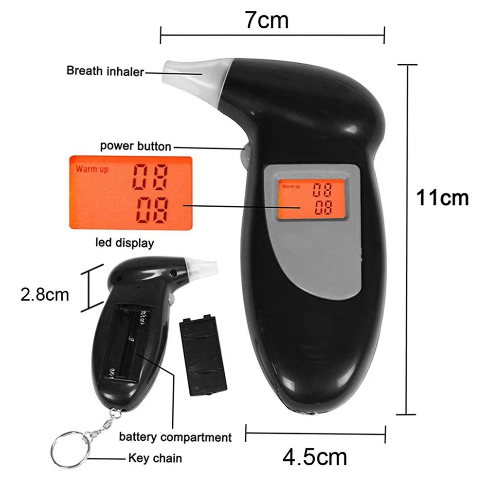 

2019 Portable Digital Alcohol Analyzer Detector Test Tool LCD Display Breathalyzer with Backlight CSL88