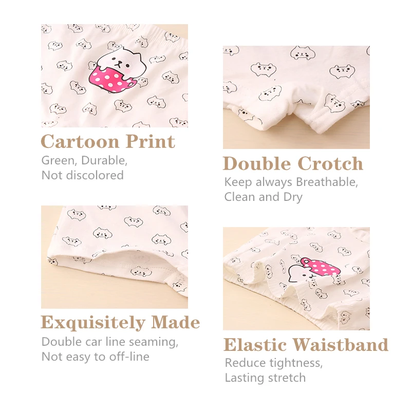 6 шт. трусики для девочек детское хлопковое нижнее белье милые детские трусы с