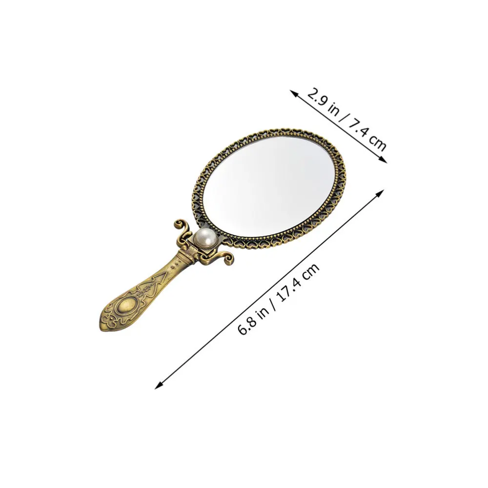 

Double-sided Mirror Handle Makeup Mirror Folding Antique Beauty Mirror