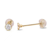 genuine 18k gold moissanite bubble earrings for women top quality d color 0 2 carat vvs moissanite stud earrings wedding jewelry
