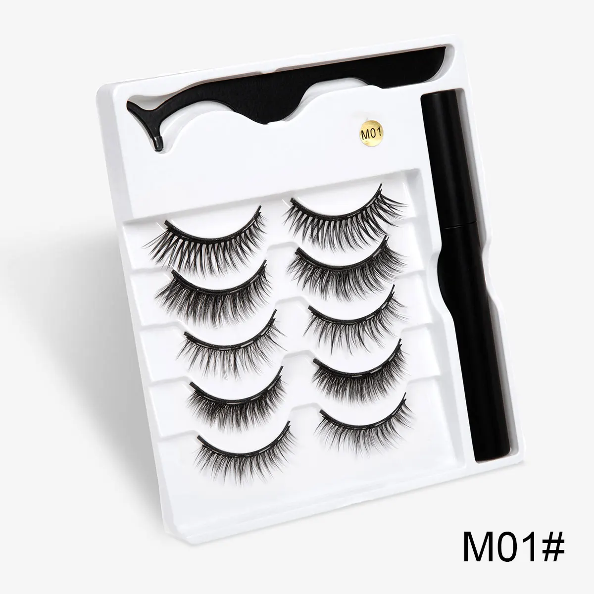 3/4/5 пар Магнитная ресниц Набор для макияжа Водонепроницаемый Магнитный подводка для глаз ресницы бигуди 5 магнит Супер натуральные ресницы «maquiagem» - Цвет: M01 5 pairs