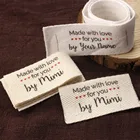 25x50 мм, хлопчатобумажная саржевая тесьма, плоские или складные этикетки, бирки для вязаных изделий, на заказ, индивидуальная, женская, аксессуары для шитья