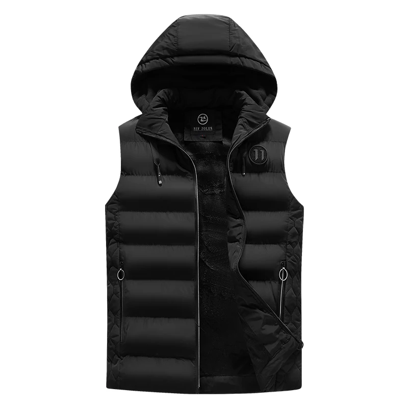 

JTFAN Vest Men Slim Fit 2018 Hot Sale Detachable Hooded WaistcoatWinter Warm Windbreak Men Vest Plus velvet