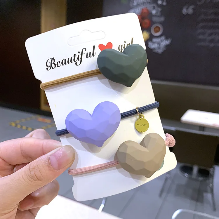 

1Pcs New Fashion Heart Rubber Band Hair Rope Korea Women's Simple Headgear Hair Ring Hair Accessories New Arrival