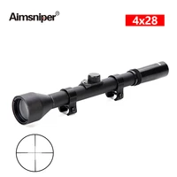 tactical 4x28 hunting riflescope shooting game sight reticle optics sniper telescopic rifle scope for airsoft gun fit 11mm mount
