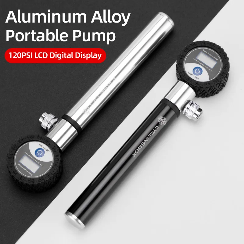 

Mountain Bike Portable Tire Pump High Pressure Pump 120 PSI Road Bike With Hydraulic Meter Tyre Inflator Pump Digital 4 Model