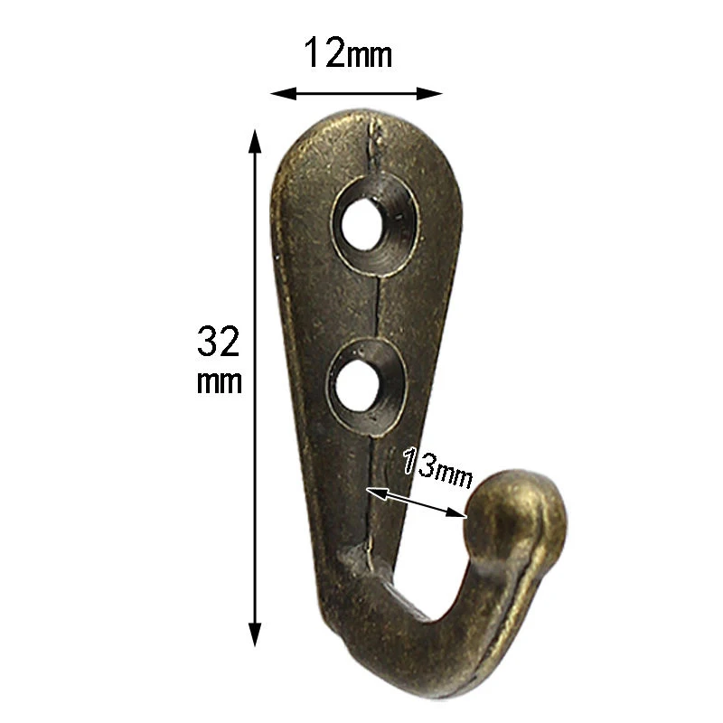 Антикварные крючки из цинкового сплава, набор из 10 штук