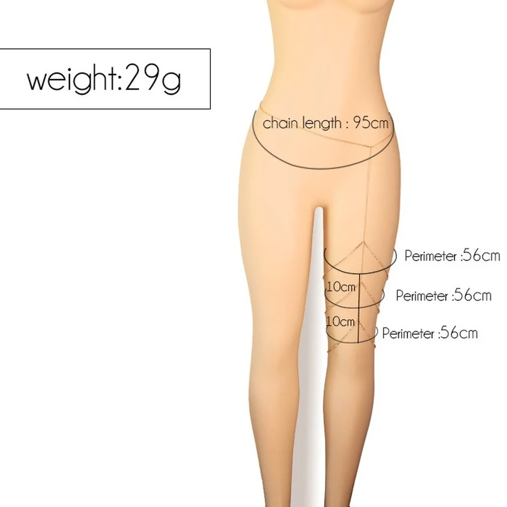 

European and American creative retro multi-layer claw chain sexy thigh chain hot sale personalized rhinestone leg jewelry