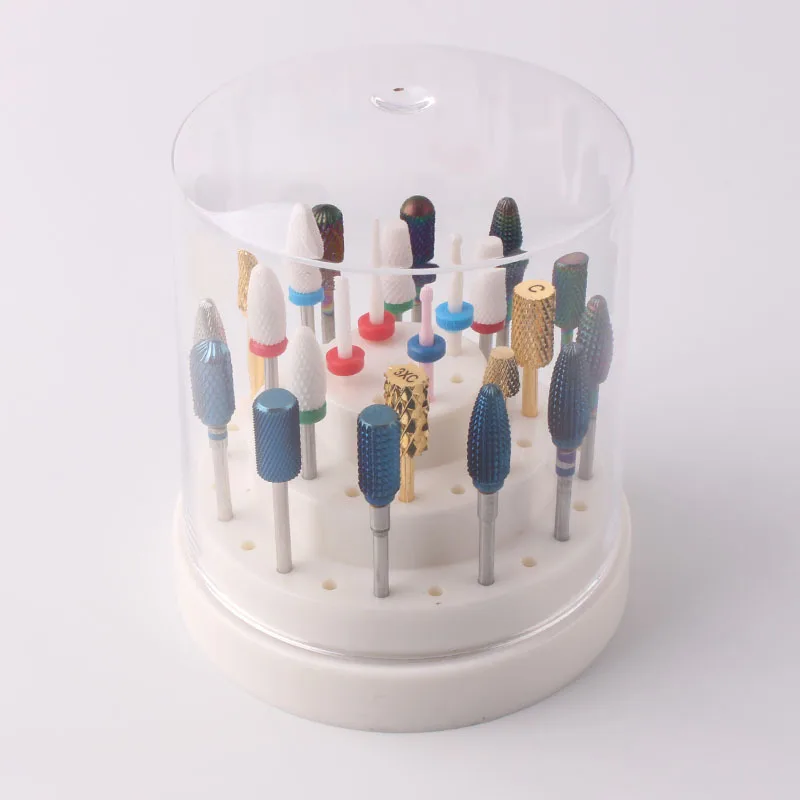 48 отверстий пустая коробка для хранения сверл дизайна ногтей акриловый