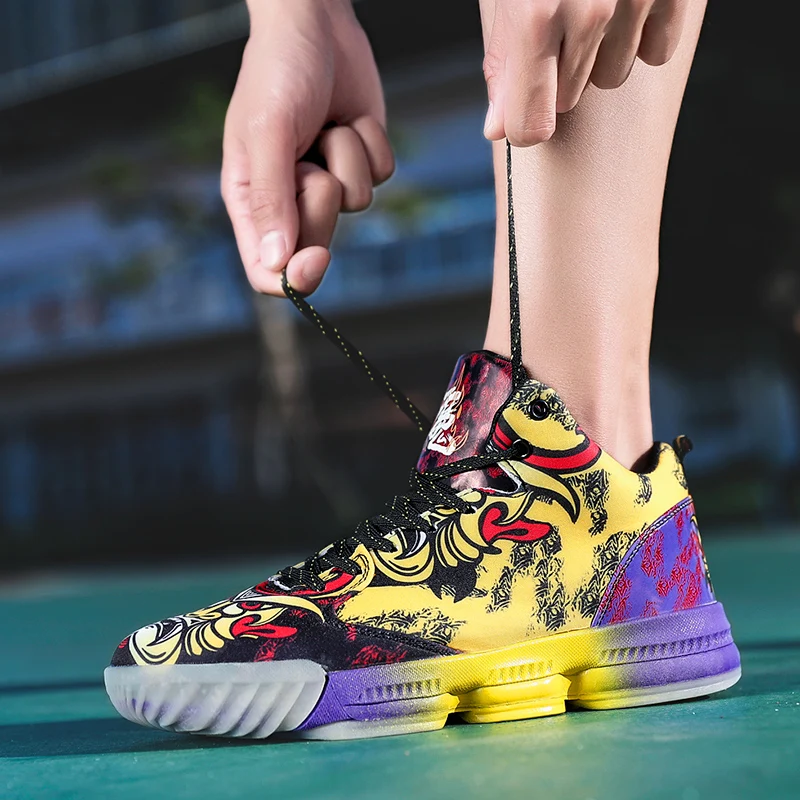 Мужские баскетбольные кроссовки Jordan противоударные с высоким берцем ботинки в