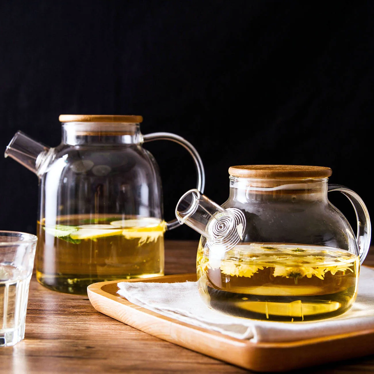 

1L/1.8L Water Kettle With Lid Transparent Borosilicate Glass Teapot Heat-Resistant Clear Tea Pot Flower Tea Kettle Home Tools